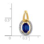 14k Diamond and .85 Oval Sapphire Halo Pendant - Image 4