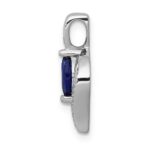 14k White Gold Diamond and .29 Marquise Sapphire Chain Slide - Image 2
