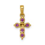 10K .30 Ruby and Diamond Cross Pendant - Image 3