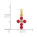 14k Ruby and Diamond Cross Pendant - Image 4