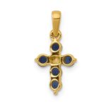14k Sapphire and Diamond Cross Pendant - Image 3