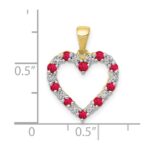 10k Diamond and .35 Ruby Heart Pendant - Image 3