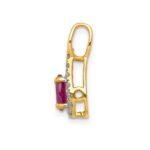 14k Diamond and .50 Oval Ruby Teardrop Halo Pendant - Image 2