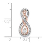 14k Two-tone White and Rose Infinity 1/4 carat Diamond Chain Slide - Image 3