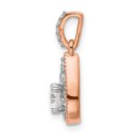 14k Rose Gold 1/2 carat Lab Grown Diamond VS/SI+ G+ Complete Teardrop Dangle Pendant - Image 2