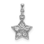 14k White Gold 1/8 carat Diamond Star Pendant