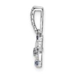 14k White Gold Blue Sapphire and Diamond Star Pendant - Image 2