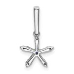 14k White Gold Blue Sapphire and Diamond Star Pendant - Image 3