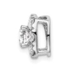 14k White Gold 1 carat Lab Grown Diamond VS/SI+ G+ Complete Cushion Halo Chain Slide Pendant - Image 2