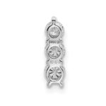 14k White Gold 1/3 carat Lab Grown Diamond VS/SI+ G+ Three Stone Chain Slide Pendant - Image 3