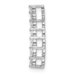 14k White Gold 1/3 carat Lab Grown Diamond VS/SI+ G+ Seven Stone Curved Bar Chain Slide Pendant - Image 2