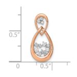 14k Rose Gold 1/8 carat Diamond Double Teardrop Chain Slide - Image 5
