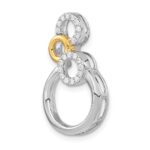 14k Two-tone Polished 1/6 carat Diamond Circles Chain Slide - Image 4