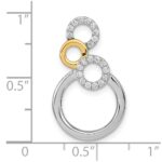 14k Two-tone Polished 1/6 carat Diamond Circles Chain Slide - Image 5
