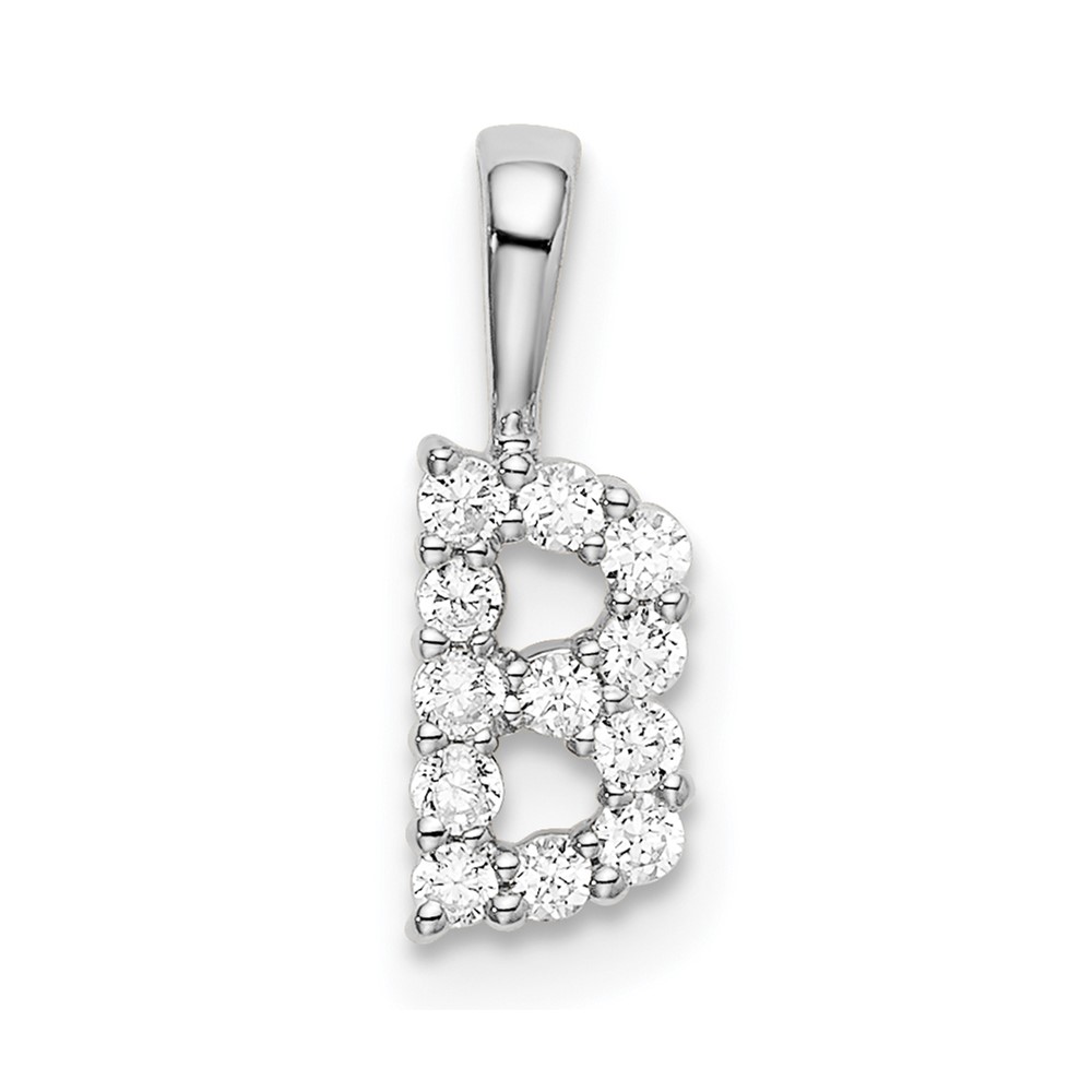 PM6988B-012-WAA.jpg 14k White Gold 1/8 carat Lab Grown Diamond VS/SI+ G+ Complete Letter B Intitial Pendant - Image 1