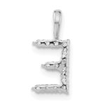 14k White Gold 1/8 carat Lab Grown Diamond VS/SI+ G+ Complete Letter E Initial Pendant - Image 3