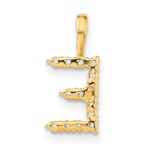 14k 1/8 carat Lab Grown Diamond VS/SI+ G+ Complete Letter E Initial Pendant - Image 3