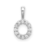 14k White Gold 1/8 carat Lab Grown Diamond VS/SI+ G+ Complete Letter O Intitial Pendant