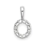 14k White Gold 1/8 carat Lab Grown Diamond VS/SI+ G+ Complete Letter O Intitial Pendant - Image 3