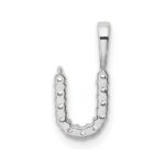 14k White Gold 1/8 carat Lab Grown Diamond VS/SI+ G+ Complete Letter U Initial Pendant - Image 3