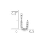 14k White Gold 1/8 carat Lab Grown Diamond VS/SI+ G+ Complete Letter U Initial Pendant - Image 4