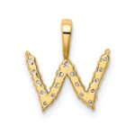 14k 1/6 carat Lab Grown Diamond VS/SI+ G+ Complete Letter W Initial Pendant - Image 3