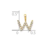 14k 1/6 carat Lab Grown Diamond VS/SI+ G+ Complete Letter W Initial Pendant - Image 4