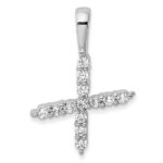 14k White Gold 1/8 carat Lab Grown Diamond VS/SI+ G+ Complete Letter X Initial Pendant
