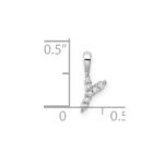 14k White Gold 1/15 carat Lab Grown Diamond VS/SI+ G+ Complete Letter Y Initial Pendant - Image 4