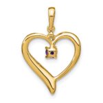 14k Amethyst and Diamond Heart Pendant - Image 4