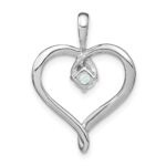 14k White Gold Lab Created Opal Heart Pendant - Image 4