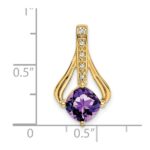 14k 7mm Cushion Amethyst and Diamond Pendant Fits up to 4mm Fancy Omega Only - Image 3