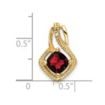 14k 6mm Cushion Garnet and Diamond Chain Slide - Image 3