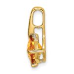 14k 7mm Cushion Citrine and Diamond Pendant - Image 2