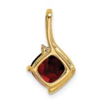 14k 7mm Cushion Garnet and Diamond Pendant - Image 4