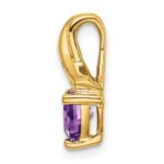 14k 6mm Trillion Amethyst and Diamond Chain Slide - Image 2