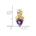 14k 6mm Trillion Amethyst and Diamond Chain Slide - Image 3