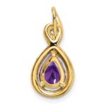 10k Pear Amethyst and Diamond Pendant - Image 4