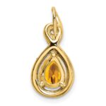 14k 8x6mm Pear Citrine and Diamond Chain Slide - Image 4