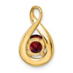 14k 6mm Round Garnet and Diamond Chain Slide - Image 4