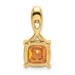 14k 8mm Cushion Citrine and Diamond Chain Slide - Image 4
