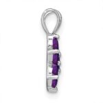14k White Gold Amethyst Floral Pendant - Image 2