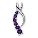 14k White Gold Graduated Amethyst Journey Chain Slide