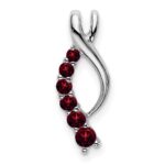 14k White Gold Graduated Garnet Journey Chain Slide