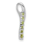 14k White Gold Graduated Peridot Journey Chain Slide - Image 2
