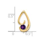14k 4mm Round Amethyst Teardrop Chain Slide - Image 2