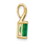 14k Rectangle Emerald and Diamond Pendant - Image 2