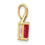 14k Emerald-shape Ruby and Diamond Pendant - Image 2