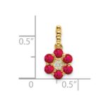 14k Ruby and Diamond Floral Pendant - Image 2