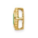 14k Oval Emerald Beaded Edge Chain Slide - Image 2